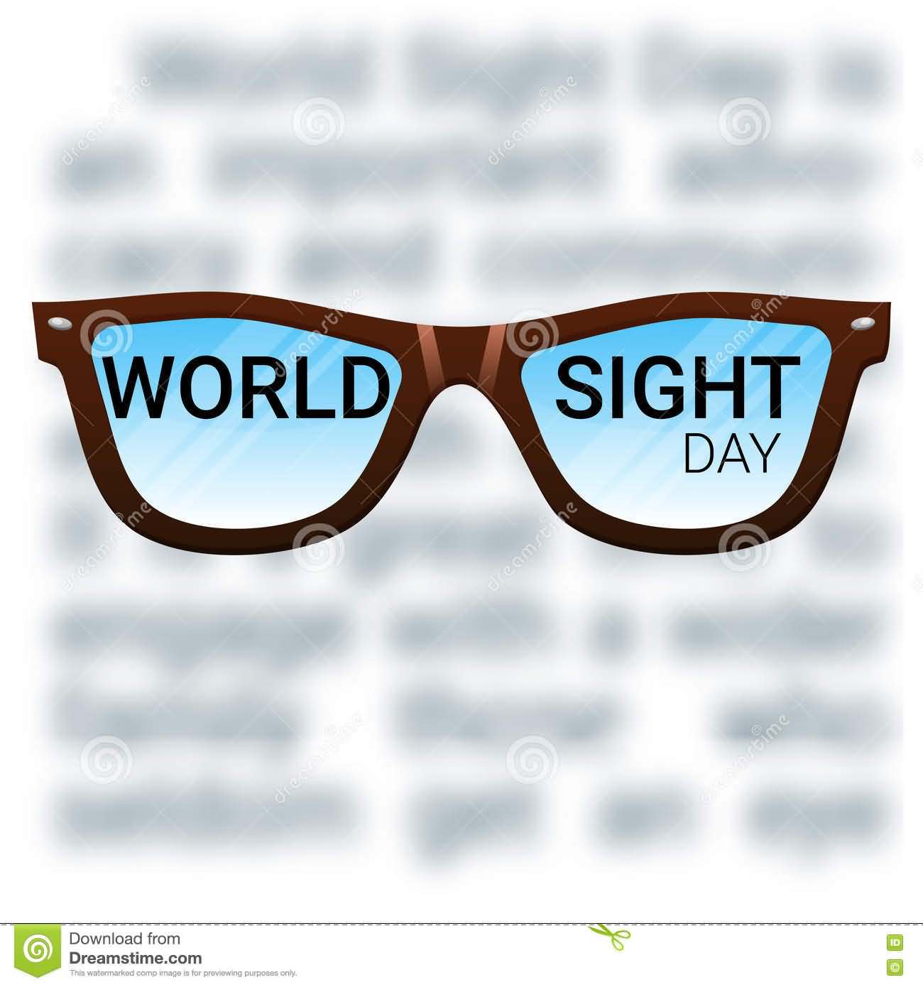 World Sight Day Text Written On Glasses Illustration