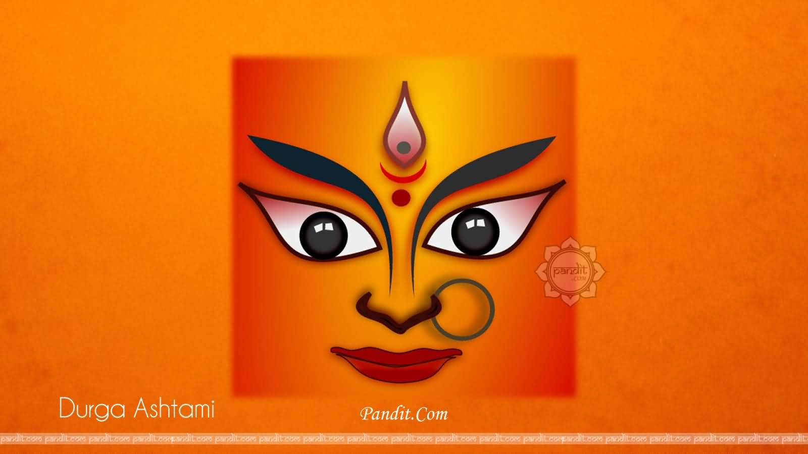 Durga Ashtami Blessings Goddess Durga Face Picture