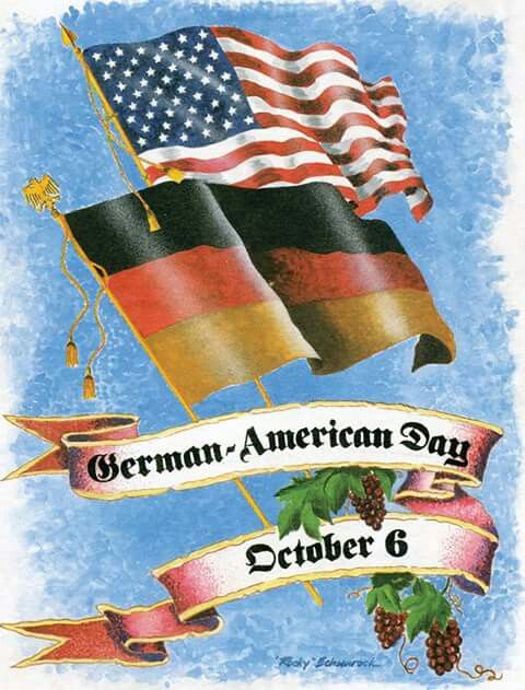 German-American Day October 6 Flags Illustration