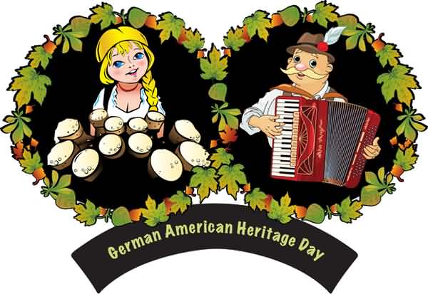 German-American Heritage Day Man And Woman Clipart