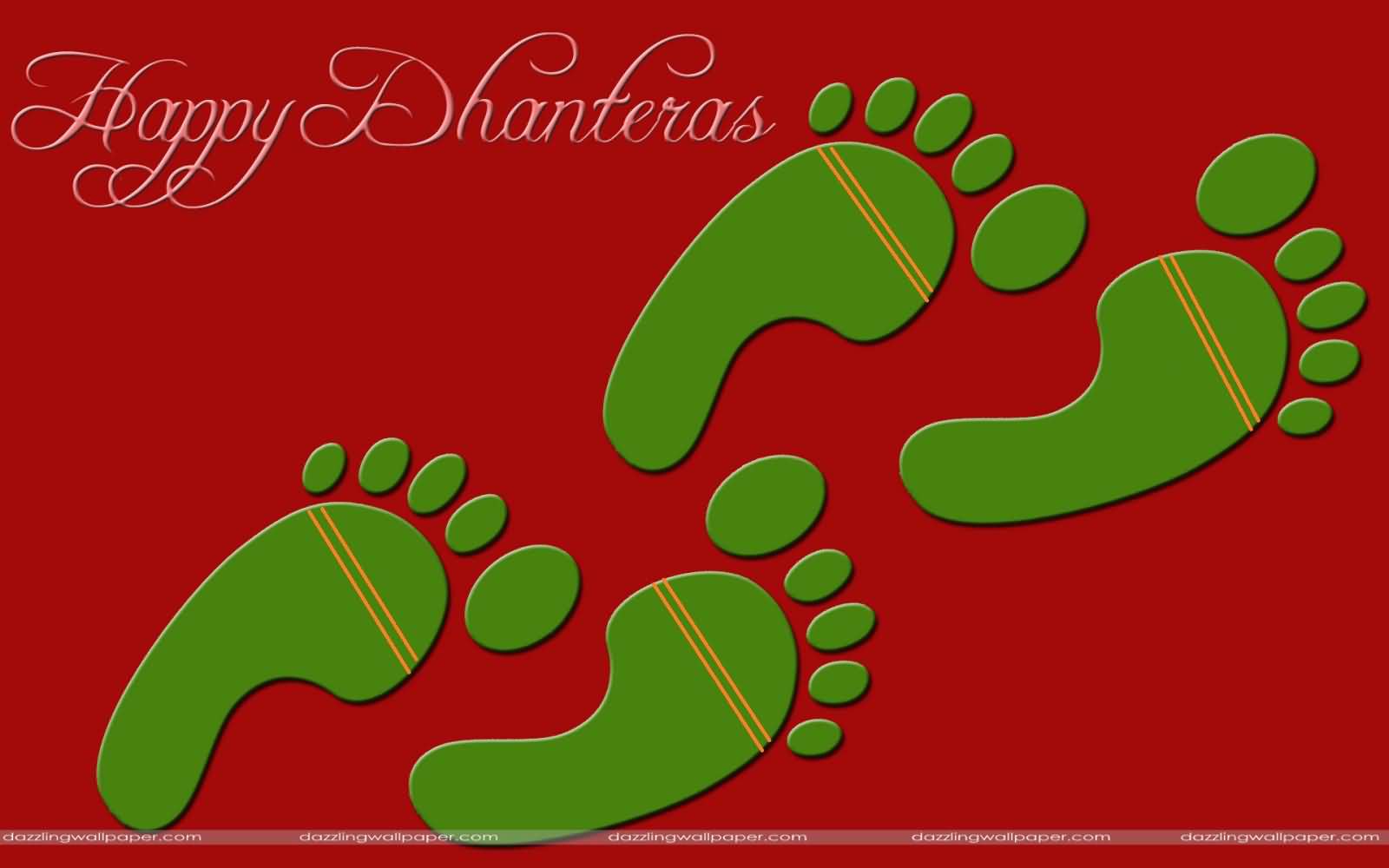 Happy Dhanteras Foot Prints Illustration