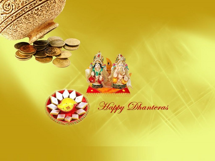 Happy Dhanteras Goddess Lakshmi And Lord Ganesha Idol Picture