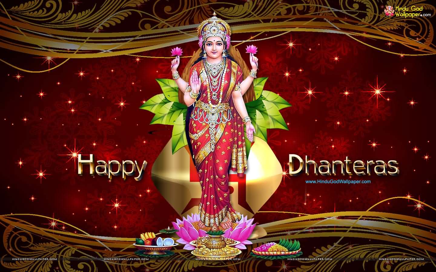 Happy Dhanteras Goddess Lakshmi Blessing Image