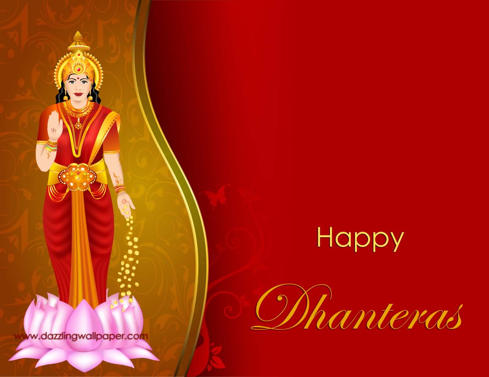 Happy Dhanteras Goddess Lakshmi Greeting Card