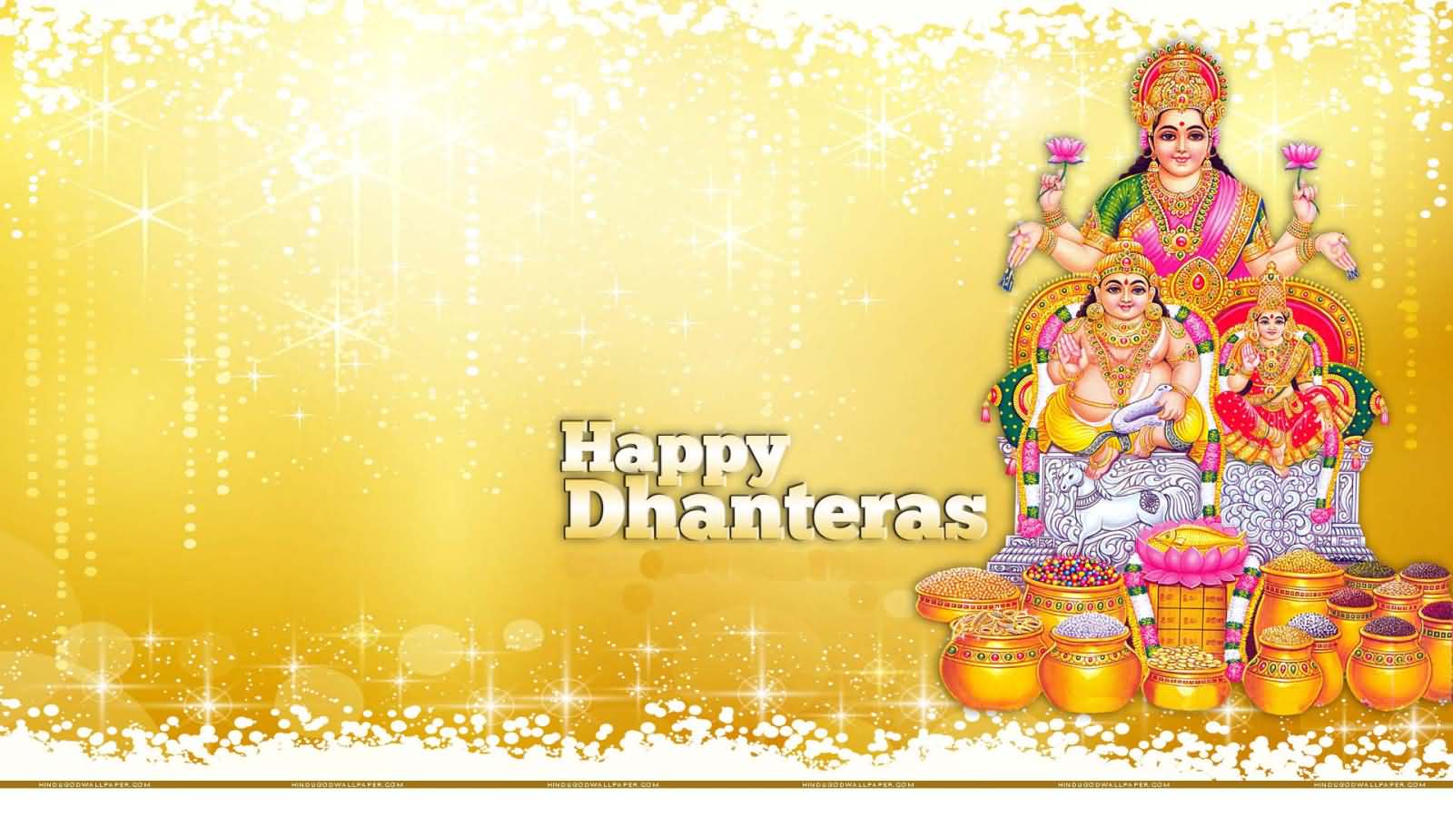 Happy Dhanteras Goddess Lakshmi With Lord Kuber Picture