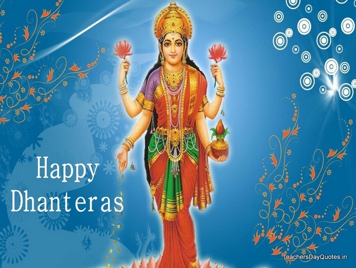 Happy Dhanteras Goddess Laxmi Blessings Picture