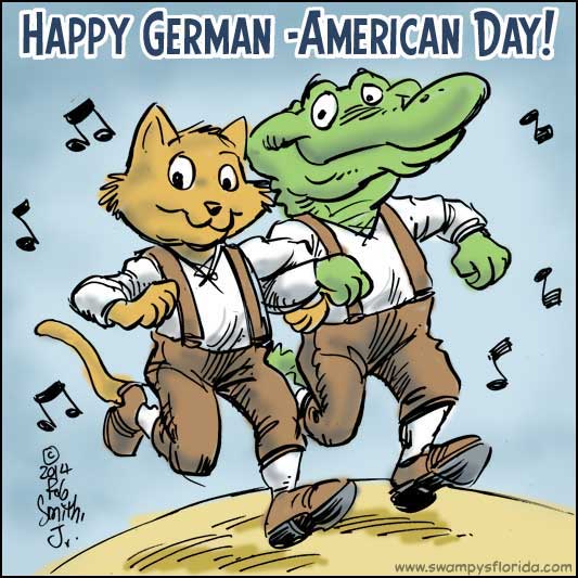 Happy German-American Day Cat And Crocodile