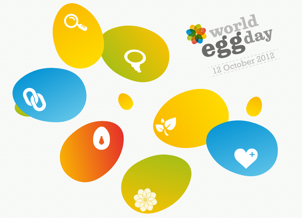 Happy World Egg Day Colorful eggs illustration