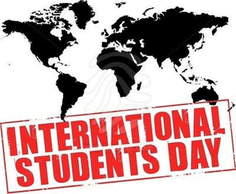 International Students Day World Map In Background