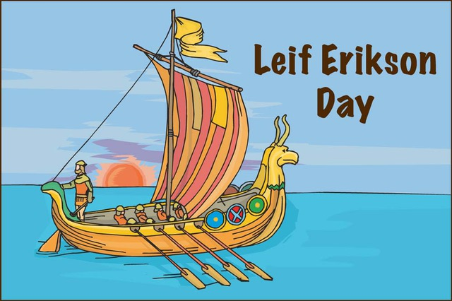 Leif Erikson Day Boat Clipart