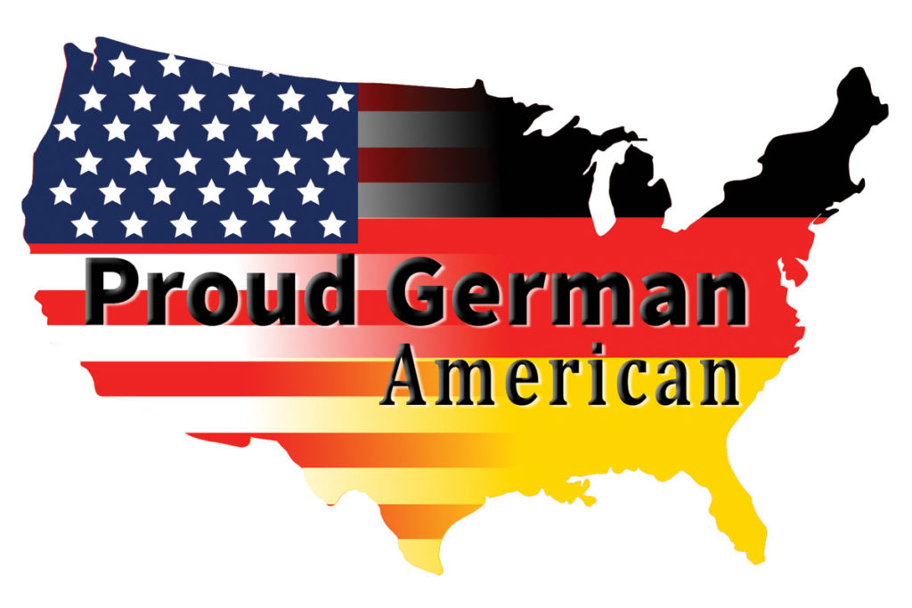 Proud German-American Day Map In Background