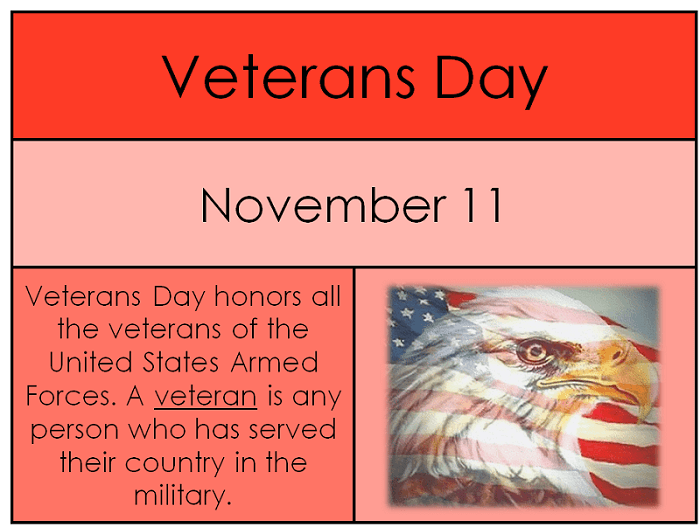 Veterans day November 11 eagle picture