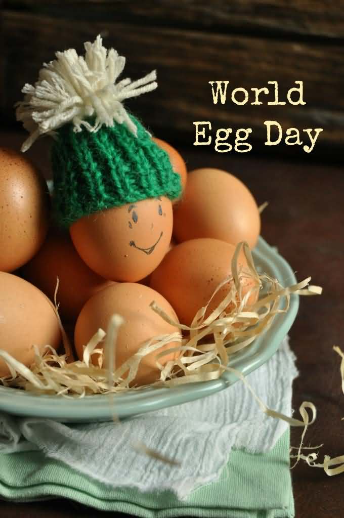 World Egg Day Egg Wearing Woolen Cap