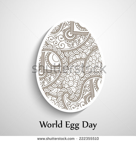 World Egg Day Floral Egg Design Illustration