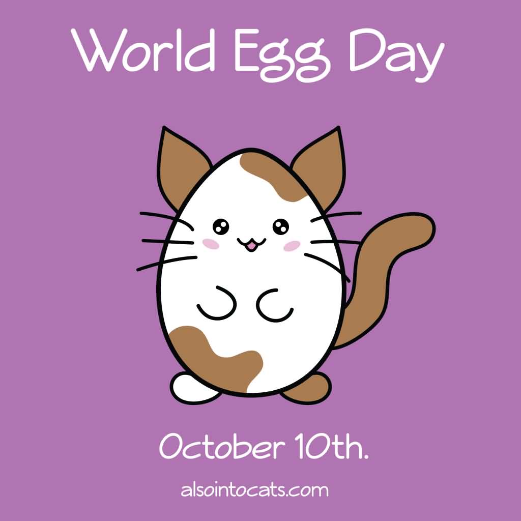 World Egg Day October 10th Cat In Egg Shape