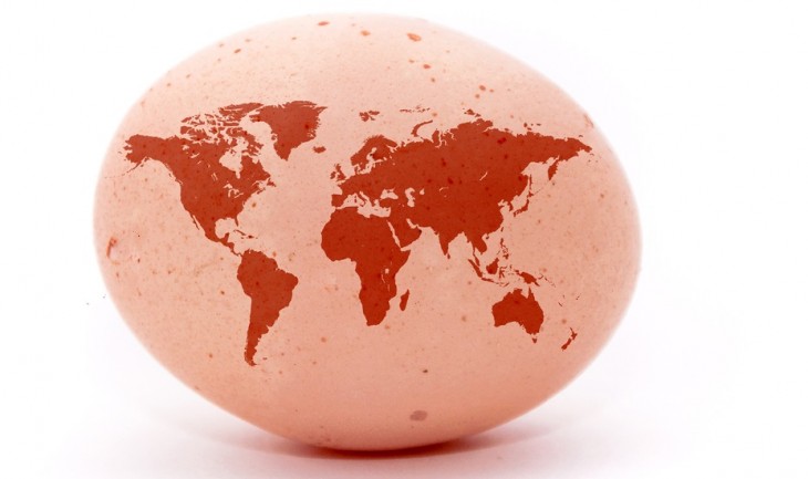 World Map On Happy World Egg Day