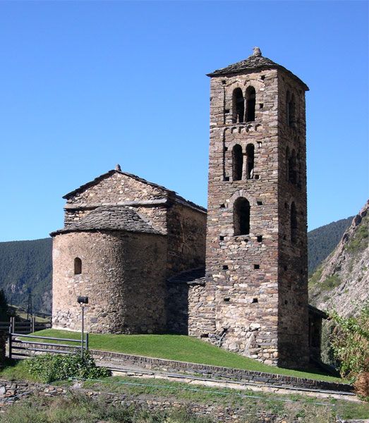 Classic Architecture Of The Sant Joan de Caselles Church In Canillo, Andorra