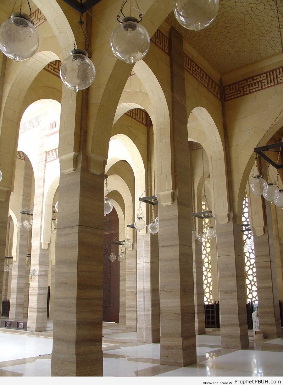 Columns Inside The Al Fateh Grand Mosque In Manama, Bahrain