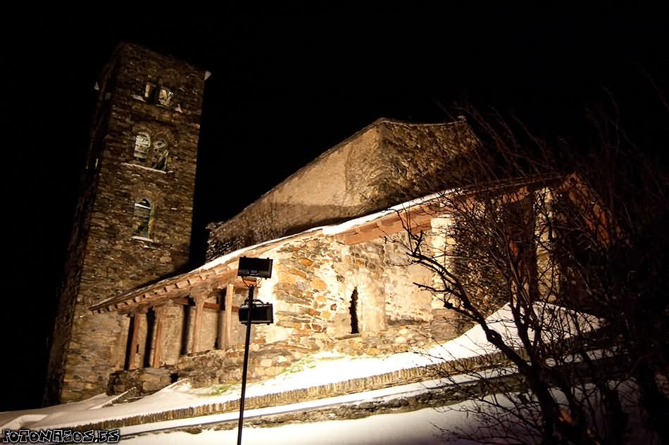 Night View Of The Sant Joan de Caselles Church