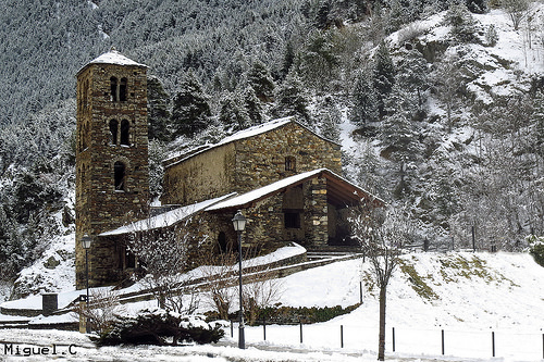 Sant Joan de Caselles Church During Winter Season