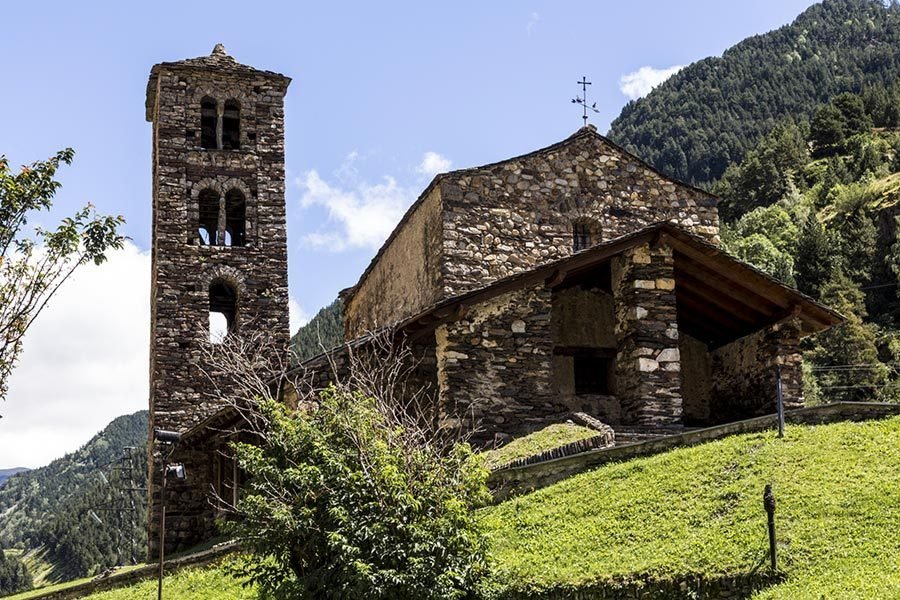 Side View Of The Sant Joan de Caselles Church In Andorra