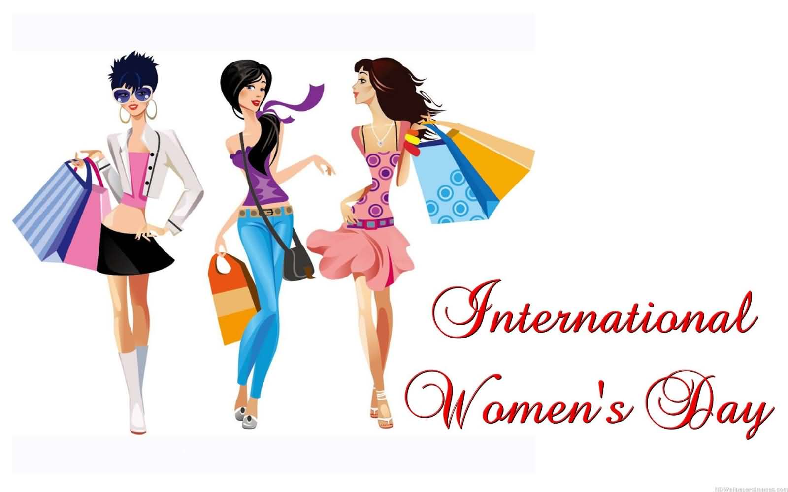 International Women S Day Girls On Shopping