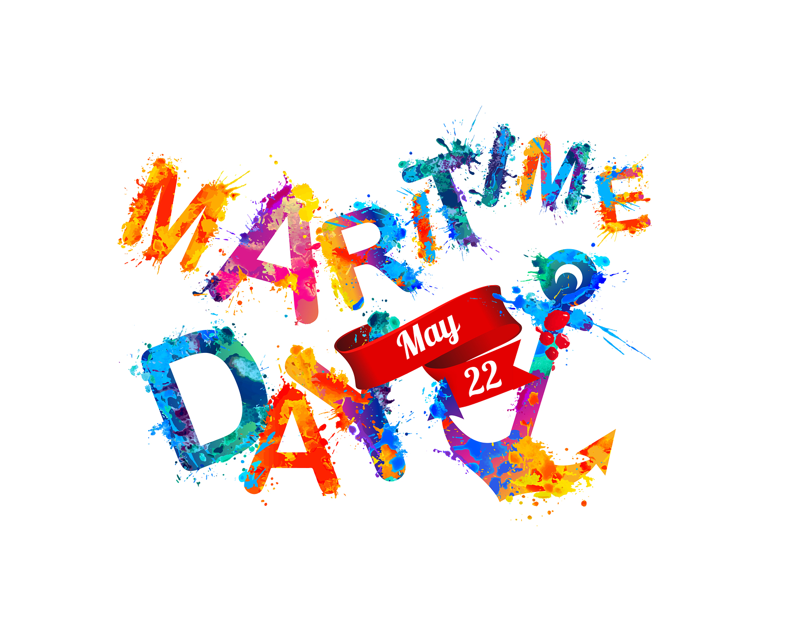 National Maritime Day Card. Splash Paint