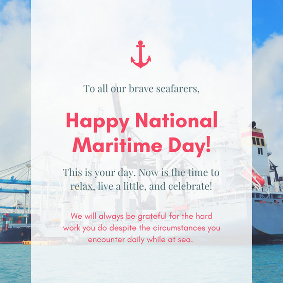 to all our brave seafarers, happy National Maritime Day card