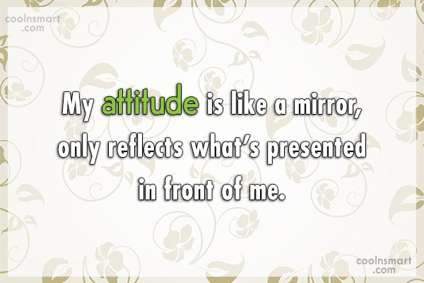 My Attitude Is Like A Mirror Only Reflects What S Presented In Front Of Me