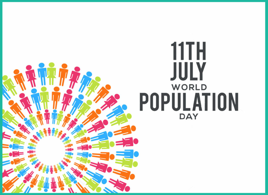 11th july World Population Day card