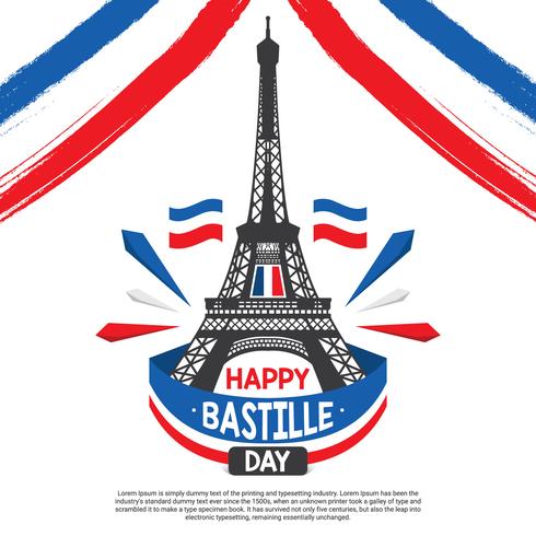 Happy bastille day illustration