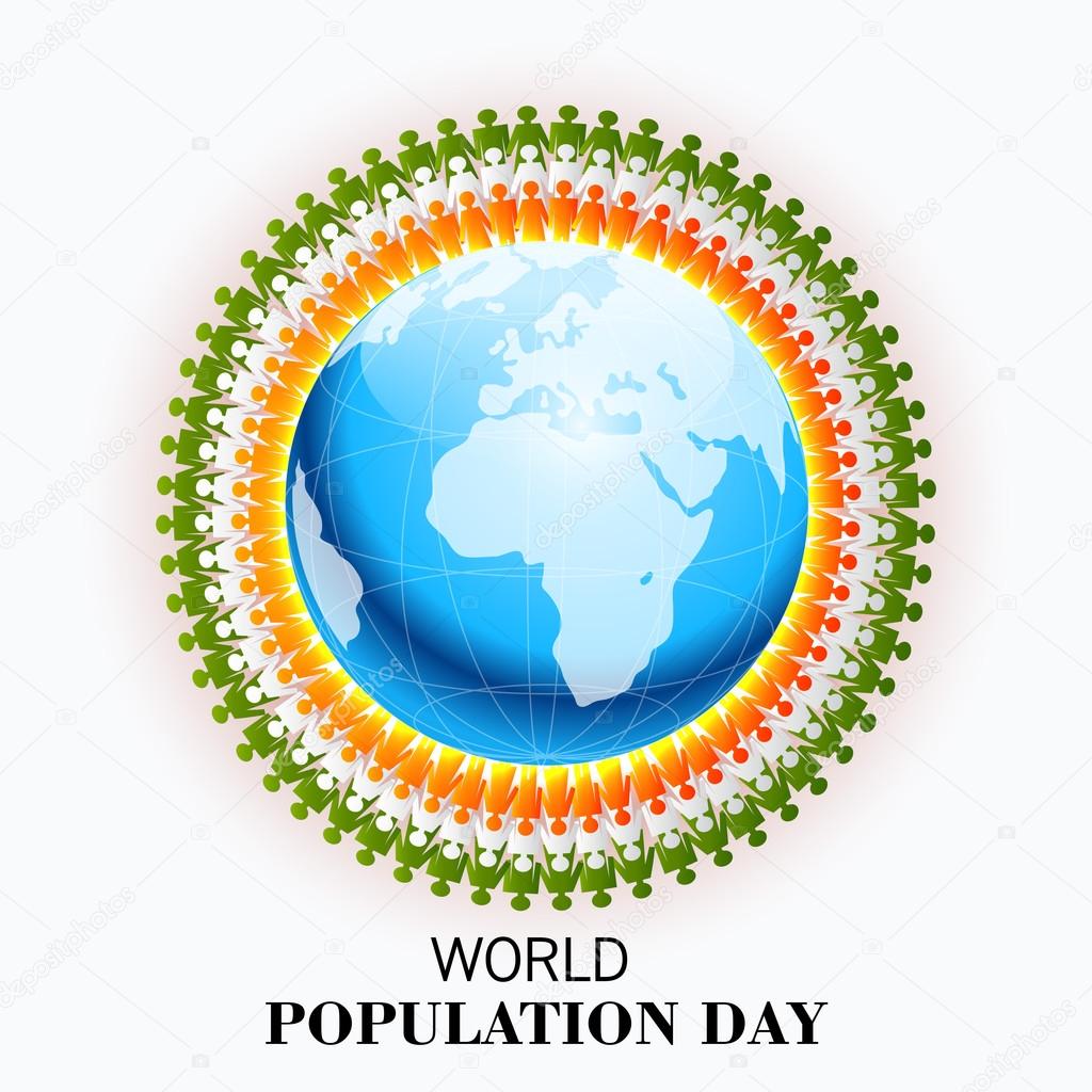 World Population Day earth globe illustration