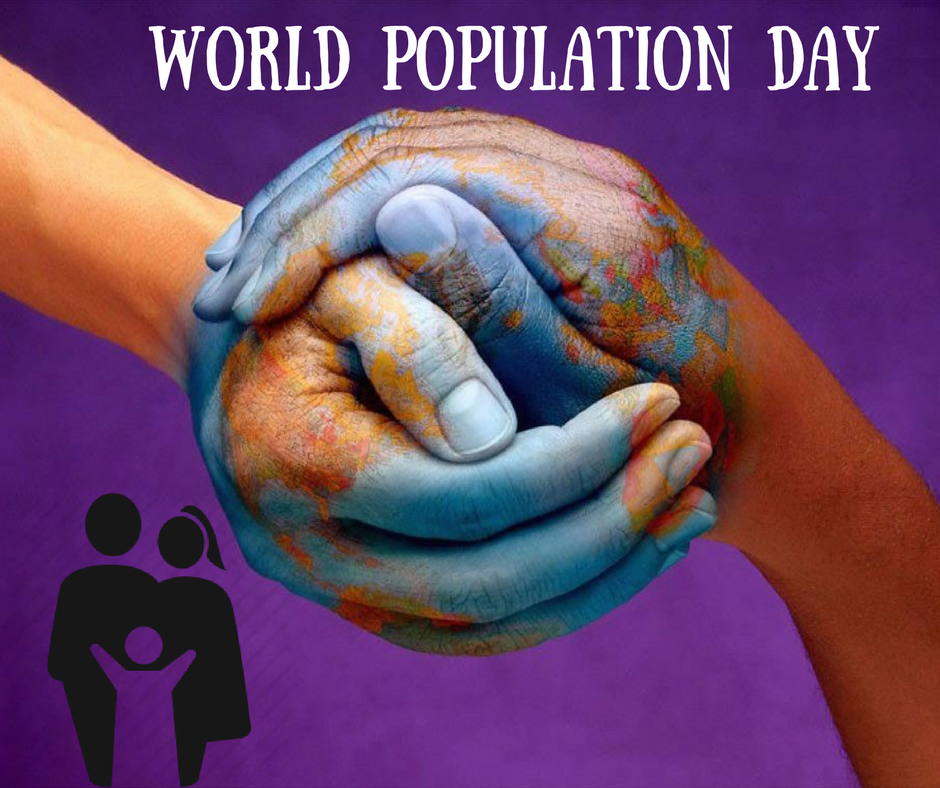 World Population Day hands earth globe