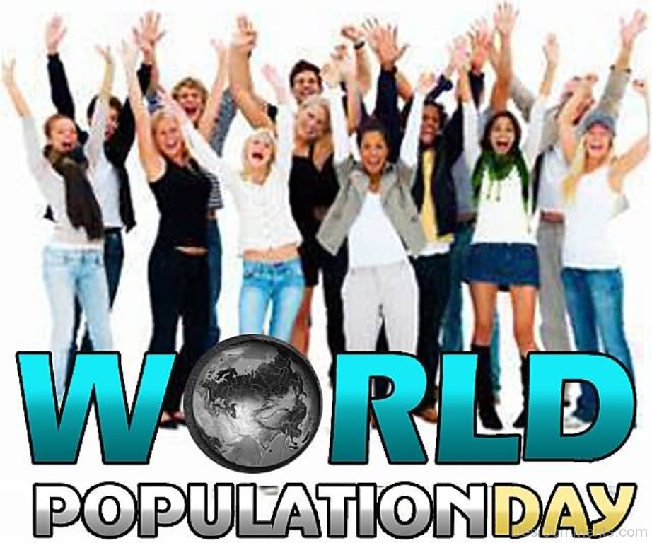 World Population Day people with hands up picture