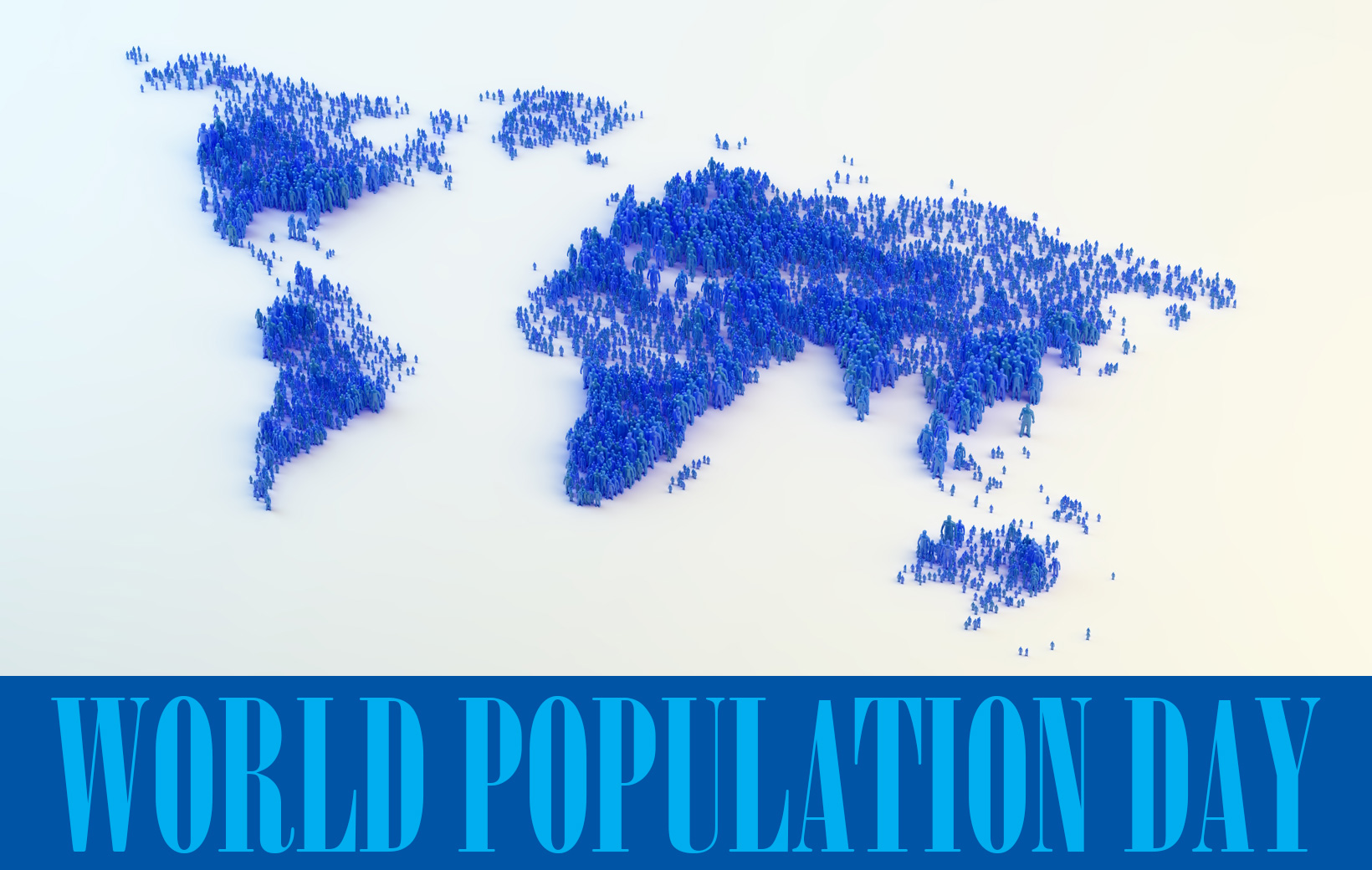 World Population Day world map in background