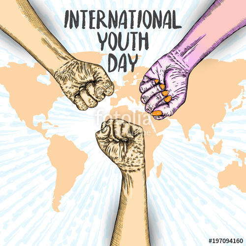 International Youth Day fists clipart