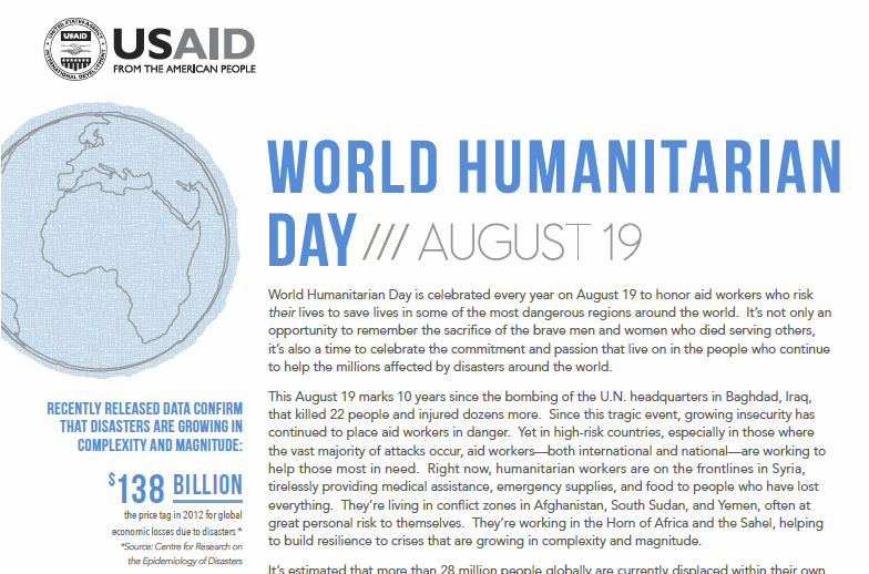 World Humanitarian Day august 19 picture