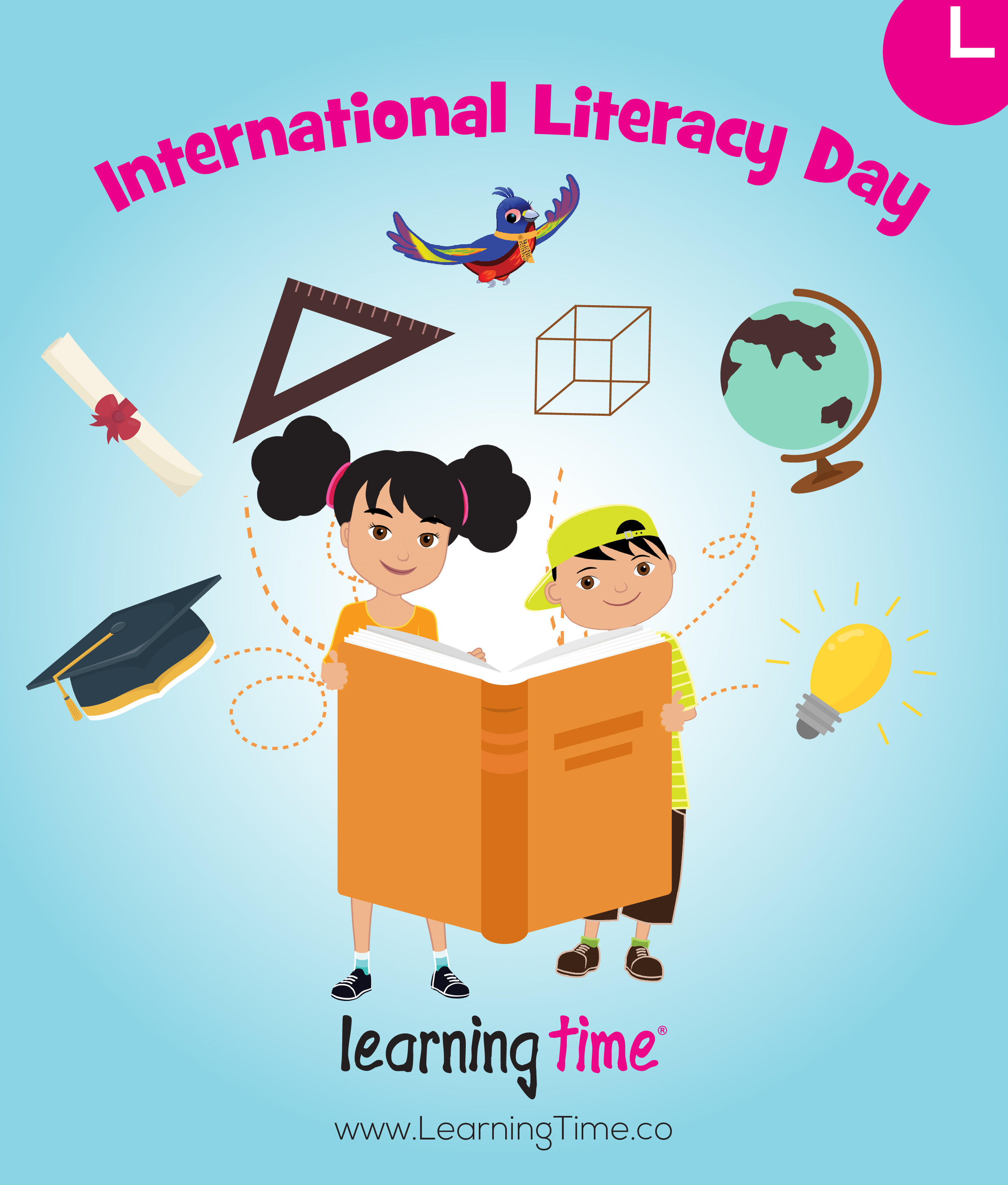 International Literacy Day learning time card 2018