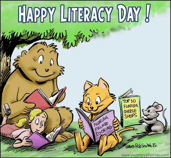 happy literacy day cartoon picture