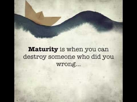 Maturity Is When You Can Destroy Someone Who Did You Wrong