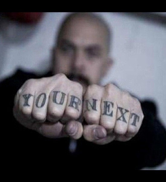 Black your next wording knuckle tattoo for men