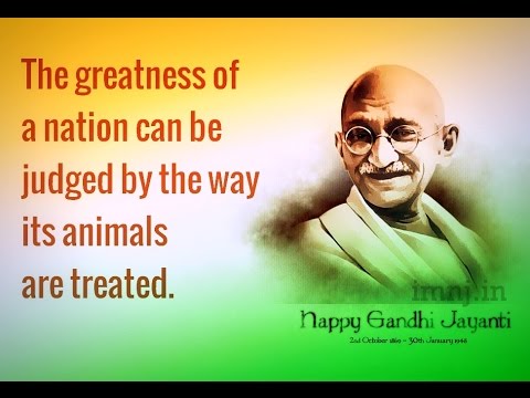 The greatness of a nation can be judged by the way it’s animals are treated. happy Gandhi Jayanti