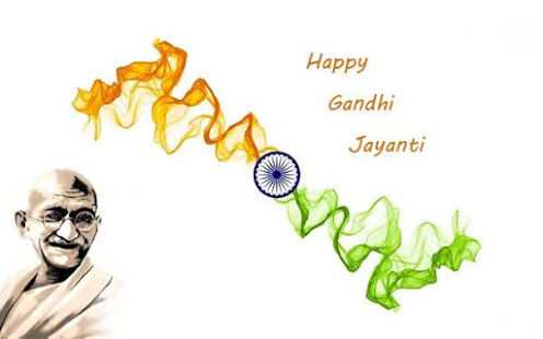 happy Gandhi Jayanti tri color flag picture