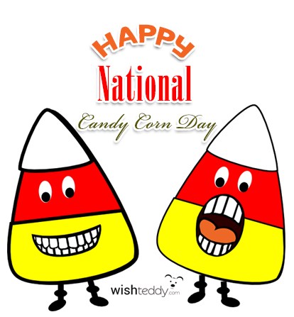 happy National Candy Corn Day smiling candies