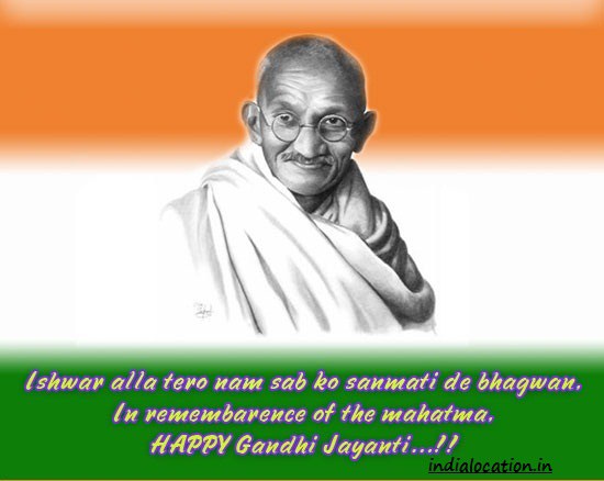 in remembrance of the mahatma happy Gandhi Jayanti