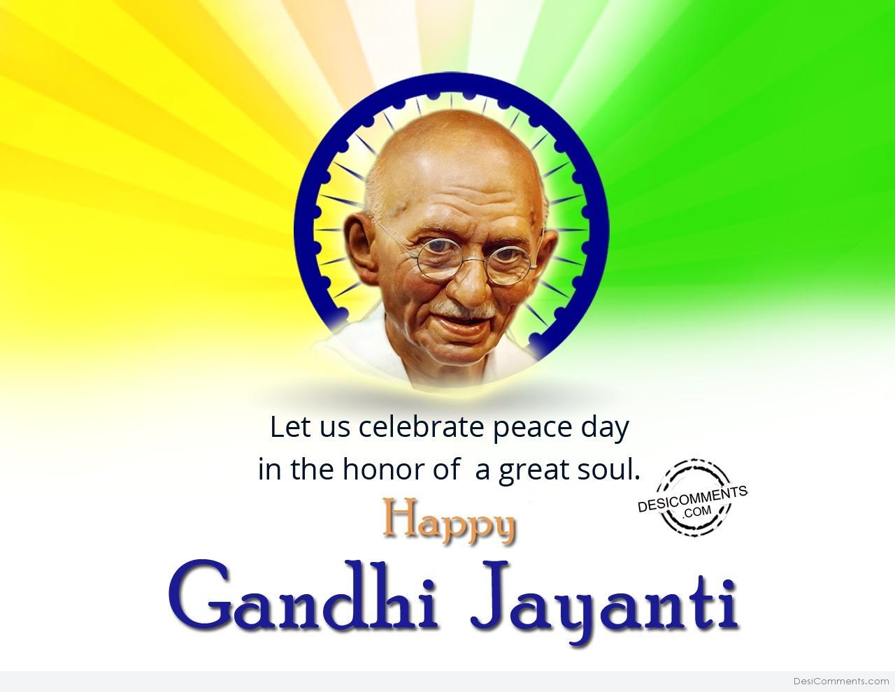 let us celebrate peace day in the honor of great soul. happy Gandhi Jayanti