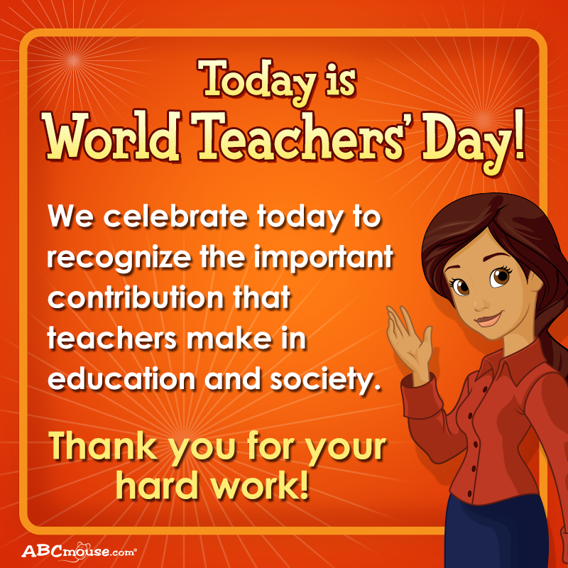 today is world teachers day thank you for your hard work