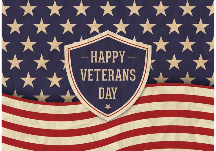 Happy Veterans Day retro poster