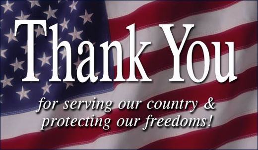 Thank you for serving our country & protecting our freedoms