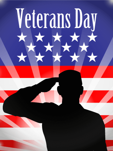 Veterans Day soldier silhouette card